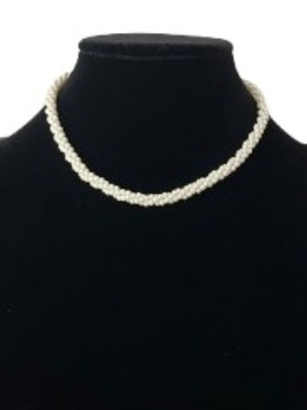 Vintage Marvella Faux Pearl Choker Ivory Twist 16” Prom Wedding Necklace EUC